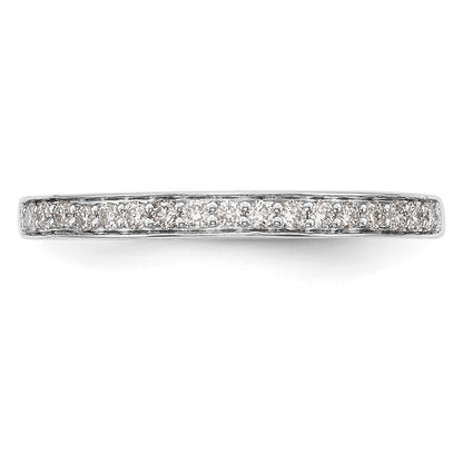 14K White Gold Real Diamond Band