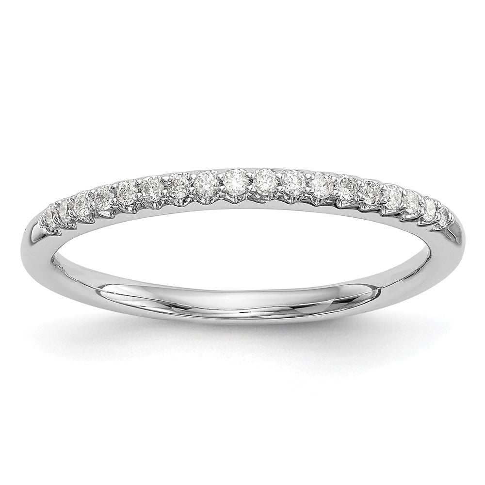 14K White Gold Real Diamond Band