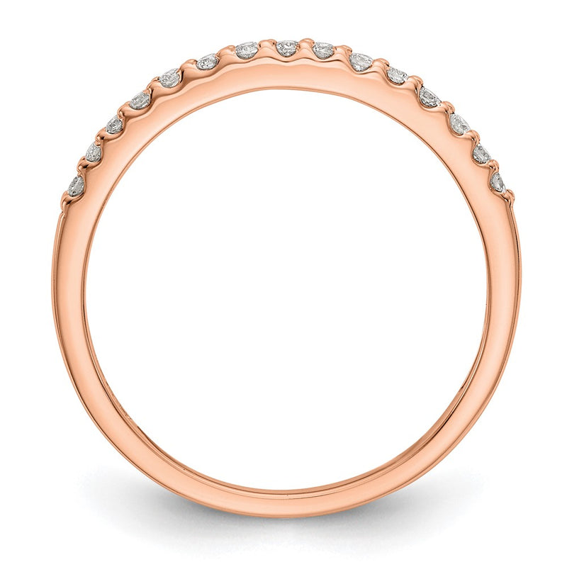 14K Rose Gold Real Diamond Band