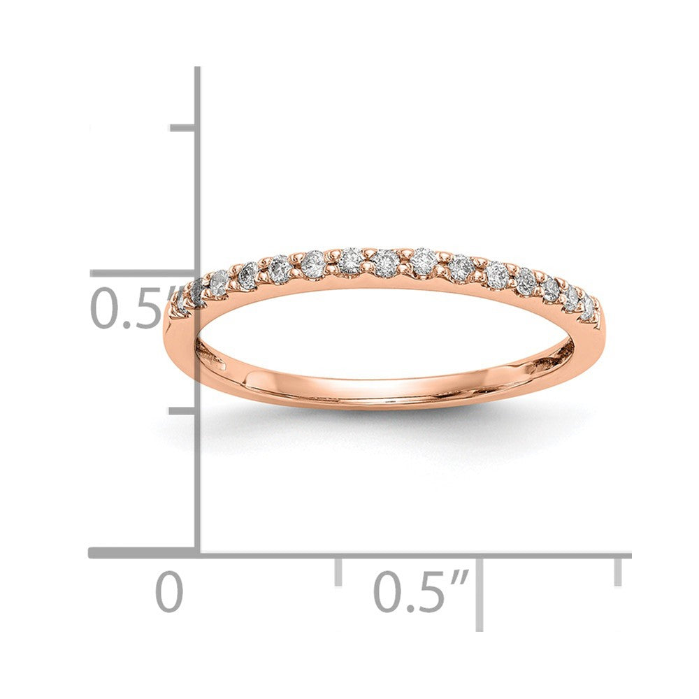 14K Rose Gold Real Diamond Band