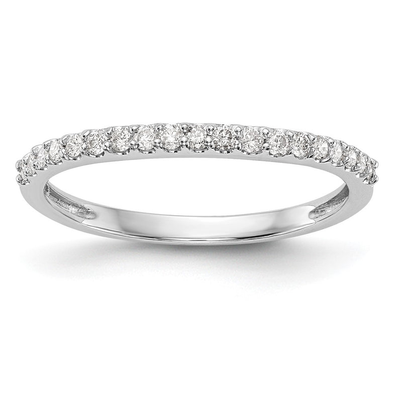 14K White Gold Real Diamond Band