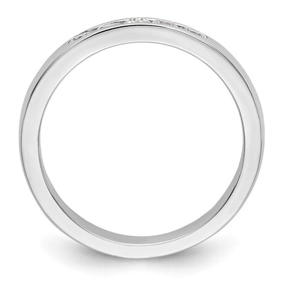14K White Gold 5-Stone Real Diamond Channel Band
