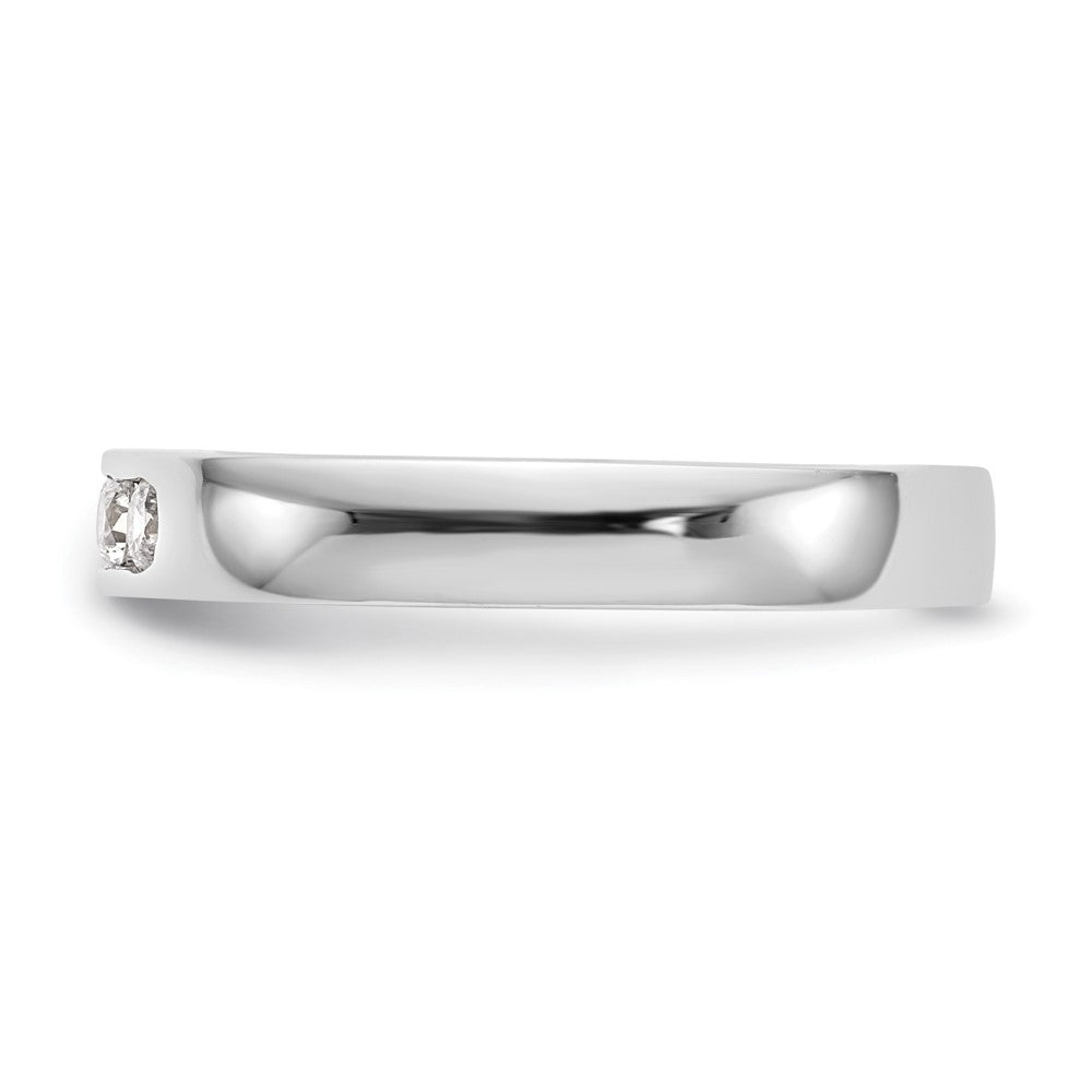 0.26ct. CZ Solid Real 14K White Gold 5-2.4mm Stone Channel Wedding Band Ring