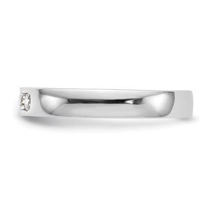 0.26ct. CZ Solid Real 14K White Gold 5-2.4mm Stone Channel Wedding Band Ring