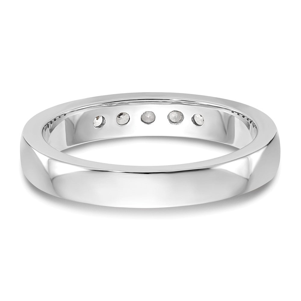 0.26ct. CZ Solid Real 14K White Gold 5-2.4mm Stone Channel Wedding Band Ring
