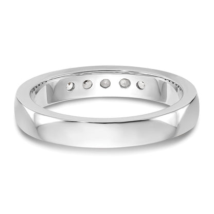 0.26ct. CZ Solid Real 14K White Gold 5-2.4mm Stone Channel Wedding Band Ring