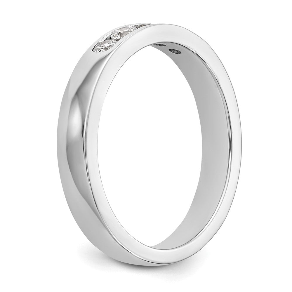 0.26ct. CZ Solid Real 14K White Gold 5-2.4mm Stone Channel Wedding Band Ring