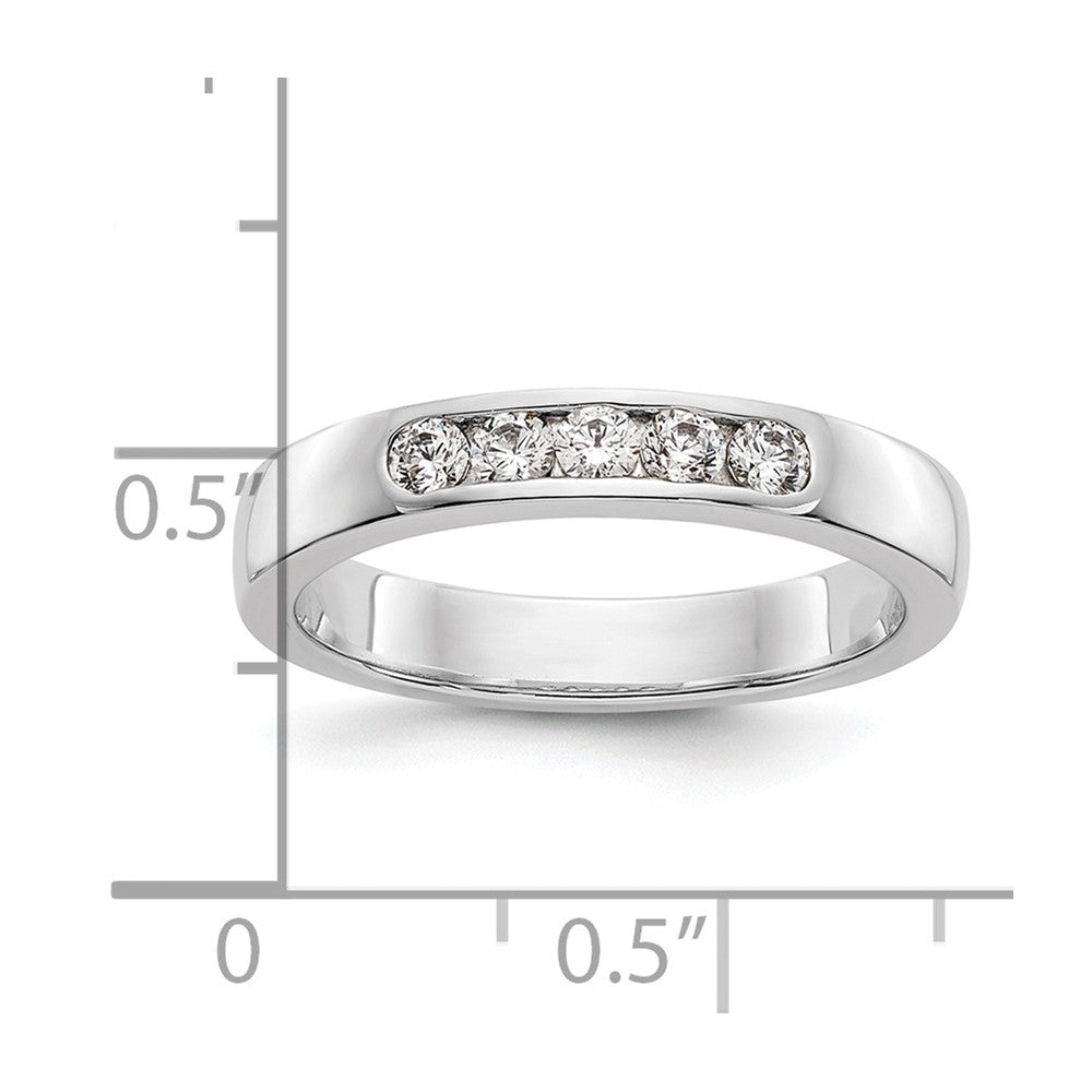 0.26ct. CZ Solid Real 14K White Gold 5-2.4mm Stone Channel Wedding Band Ring
