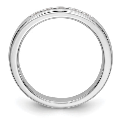 14K White Gold 5-Stone Real Diamond Channel Band