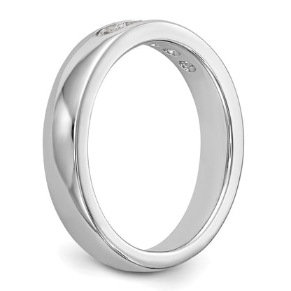 14K White Gold 5-Stone Real Diamond Channel Band