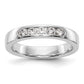 14k White Gold 5-Stone 1/3 carat Round Diamond Complete Channel Band
