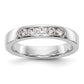 14K White Gold 5-Stone Real Diamond Channel Band