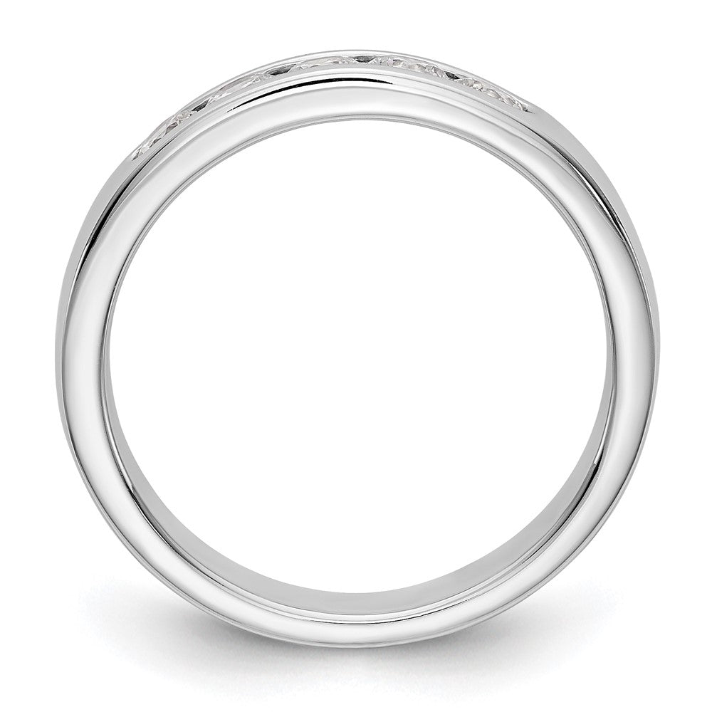 0.47ct. CZ Solid Real 14K White Gold 5-Stone Channel Wedding Band Ring