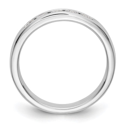 0.47ct. CZ Solid Real 14K White Gold 5-Stone Channel Wedding Band Ring