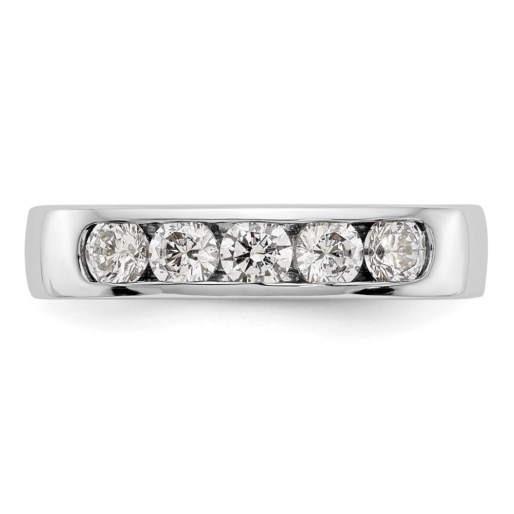 0.75ct. CZ Solid Real 14K White Gold 5-3.4mm Stone Channel Wedding Band Ring