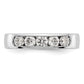 14k White Gold 5-Stone 3/4 carat Round Diamond Complete Channel Band