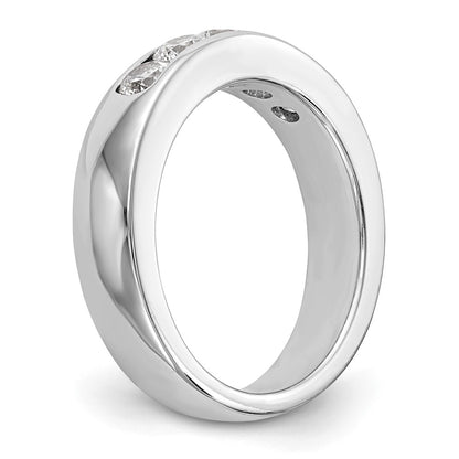 0.75ct. CZ Solid Real 14K White Gold 5-3.4mm Stone Channel Wedding Band Ring