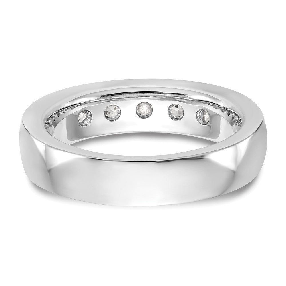 1.00ct. CZ Solid Real 14K White Gold 5-3.7mm Stone Channel Wedding Band Ring