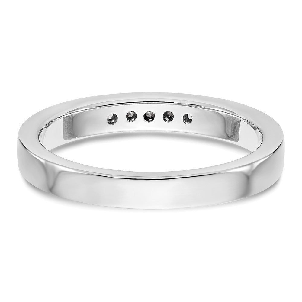 0.09ct. CZ Solid Real 14K White Gold 5-1.6mm Stone Channel Wedding Band Ring