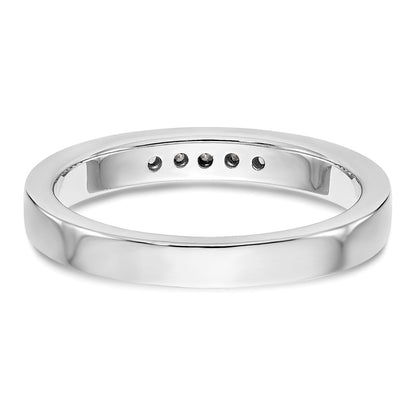 0.09ct. CZ Solid Real 14K White Gold 5-1.6mm Stone Channel Wedding Band Ring