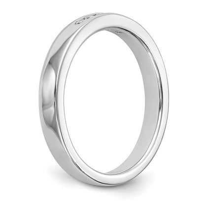 0.09ct. CZ Solid Real 14K White Gold 5-1.6mm Stone Channel Wedding Band Ring