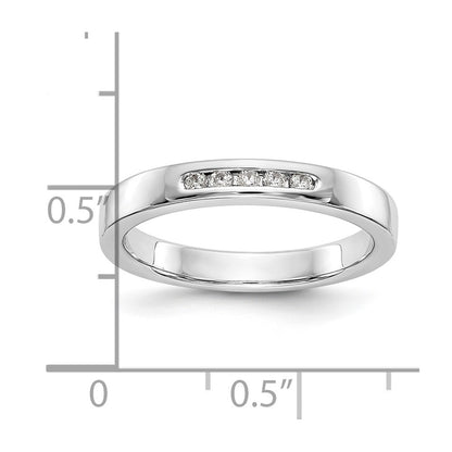 0.09ct. CZ Solid Real 14K White Gold 5-1.6mm Stone Channel Wedding Band Ring