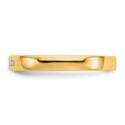 0.09ct. CZ Solid Real 14K Yellow Gold 5-1.6mm Stone Channel Wedding Band Ring