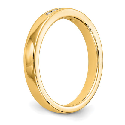0.09ct. CZ Solid Real 14K Yellow Gold 5-Stone Channel Wedding Band Ring