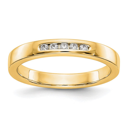 14K Yellow Gold 5-Stone Real Diamond Channel Band