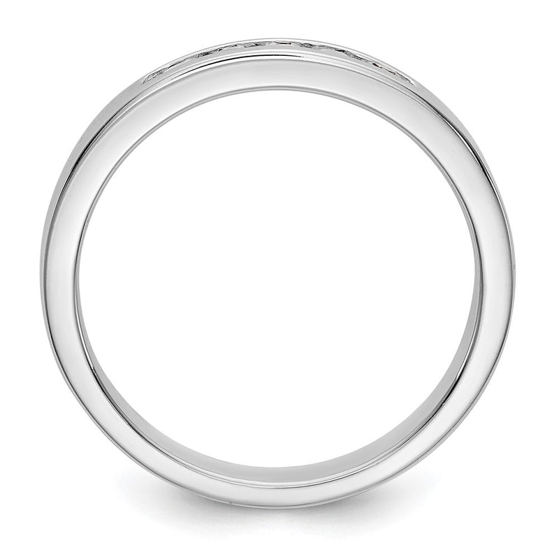 14K White Gold 5-Stone Real Diamond Channel Band
