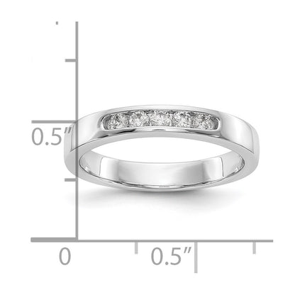 0.20ct. CZ Solid Real 14K White Gold 5-2.1mm Stone Channel Wedding Band Ring