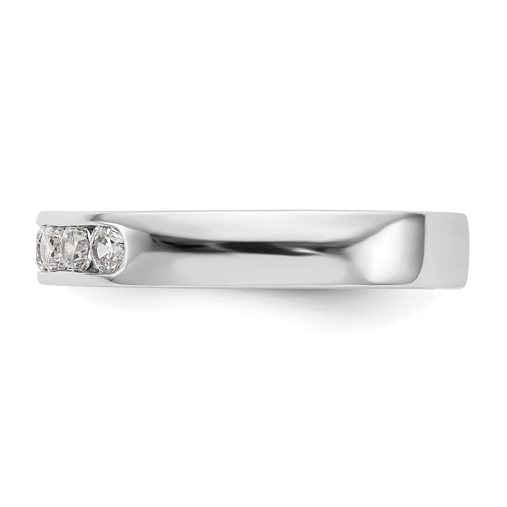 0.30ct. CZ Solid Real 14K White Gold 5-2.5mm Stone  Channel Wedding Band Ring