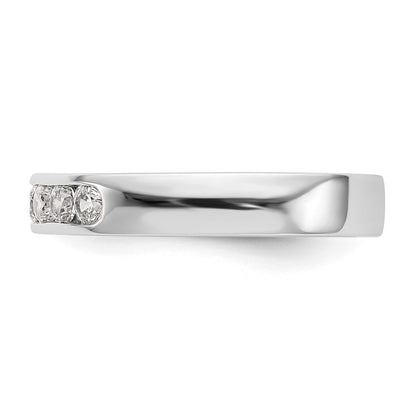 0.30ct. CZ Solid Real 14K White Gold 5-2.5mm Stone  Channel Wedding Band Ring