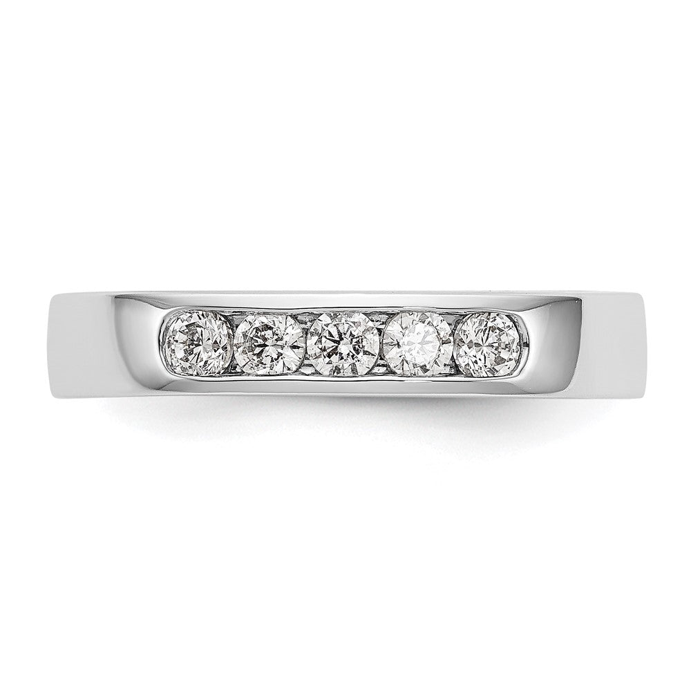 0.30ct. CZ Solid Real 14K White Gold 5-2.5mm Stone  Channel Wedding Band Ring
