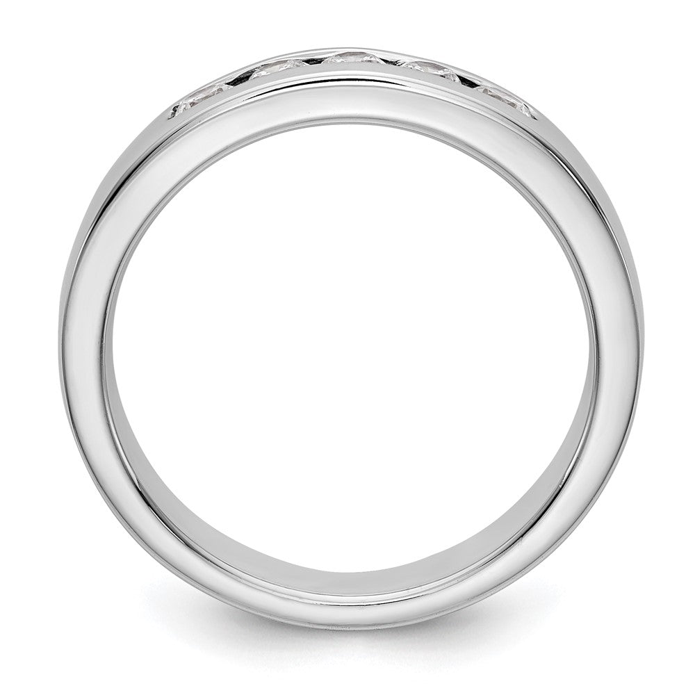 14K White Gold 5-Stone Real Diamond Channel Band