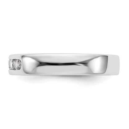 0.35ct. CZ Solid Real 14K White Gold 5-2.6mm Stone Channel Wedding Band Ring