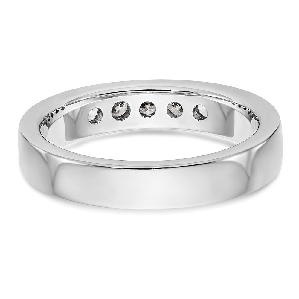 0.35ct. CZ Solid Real 14K White Gold 5-2.6mm Stone Channel Wedding Band Ring