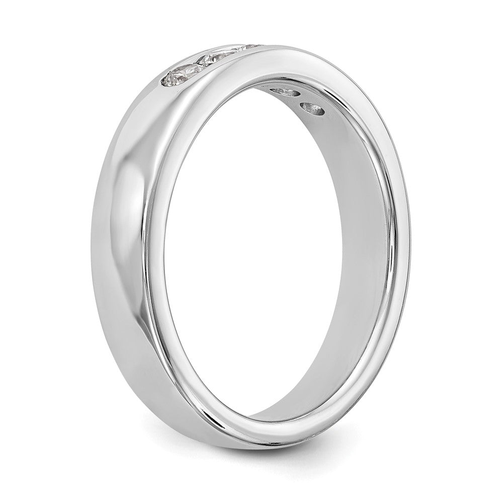 0.35ct. CZ Solid Real 14K White Gold 5-2.6mm Stone Channel Wedding Band Ring