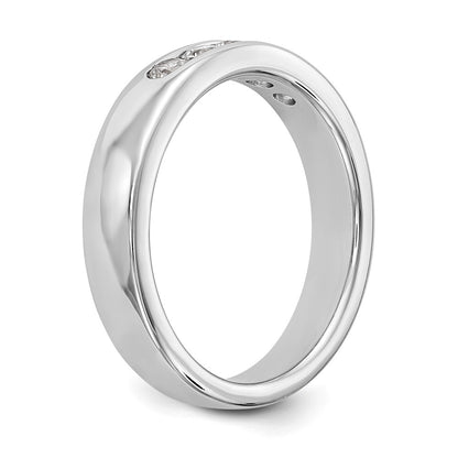 0.35ct. CZ Solid Real 14K White Gold 5-2.6mm Stone Channel Wedding Band Ring