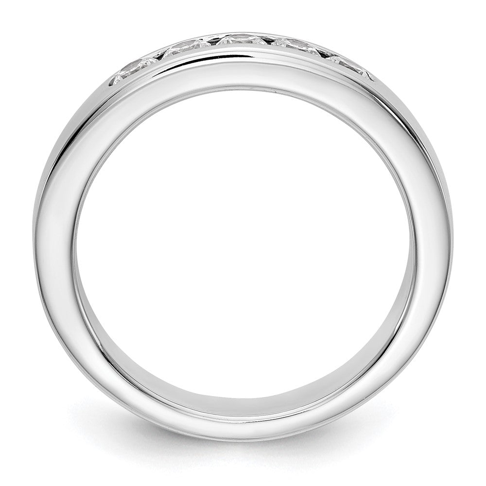 0.40ct. CZ Solid Real 14K White Gold 5-Stone Channel Wedding Band Ring