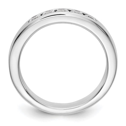 0.40ct. CZ Solid Real 14K White Gold 5-Stone Channel Wedding Band Ring
