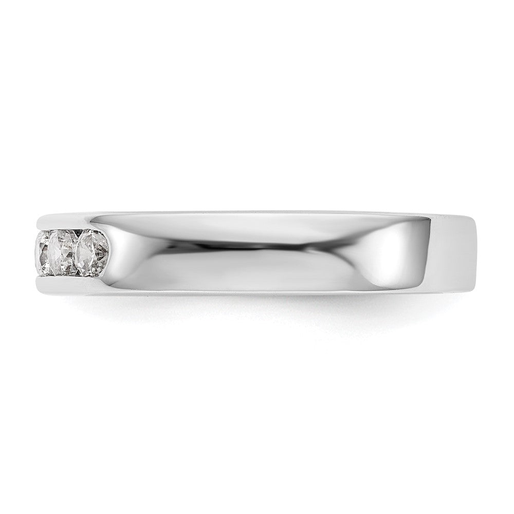 0.40ct. CZ Solid Real 14K White Gold 5-Stone Channel Wedding Band Ring