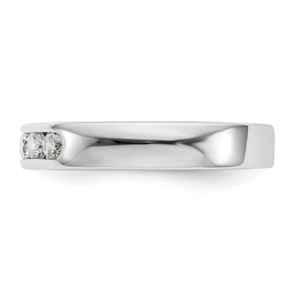 0.40ct. CZ Solid Real 14K White Gold 5-Stone Channel Wedding Band Ring
