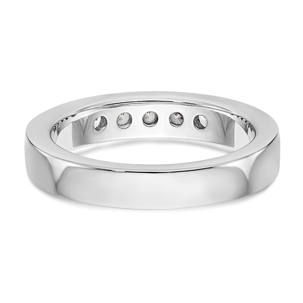 0.40ct. CZ Solid Real 14K White Gold 5-Stone Channel Wedding Band Ring