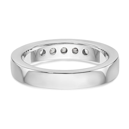 0.40ct. CZ Solid Real 14K White Gold 5-Stone Channel Wedding Band Ring