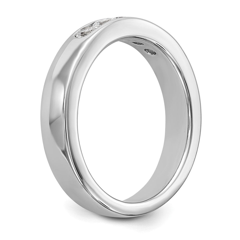 0.40ct. CZ Solid Real 14K White Gold 5-Stone Channel Wedding Band Ring