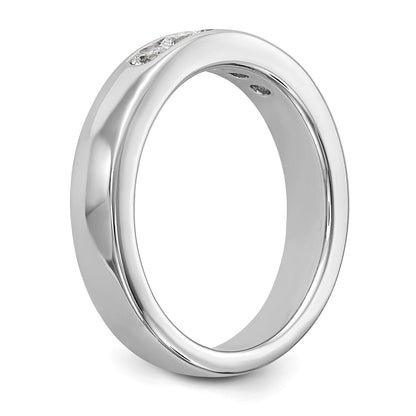 0.40ct. CZ Solid Real 14K White Gold 5-Stone Channel Wedding Band Ring