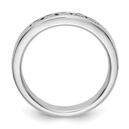 0.45ct. CZ Solid Real 14K White Gold 5-2.8mm Stone Channel Wedding Band Ring