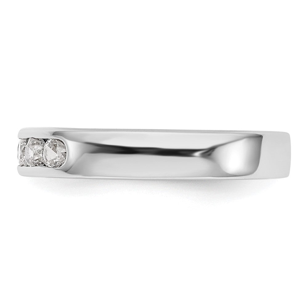 0.45ct. CZ Solid Real 14K White Gold 5-2.8mm Stone Channel Wedding Band Ring