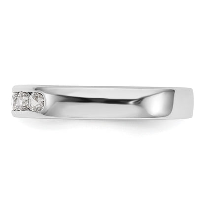 0.45ct. CZ Solid Real 14K White Gold 5-2.8mm Stone Channel Wedding Band Ring